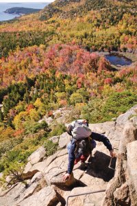 Ascension du Beehive dans l'Acadia National Park.