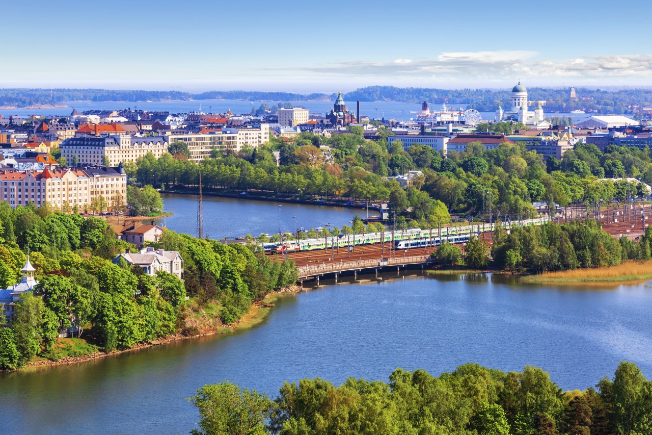 Vue aérienne de la ville d'Helsinki.