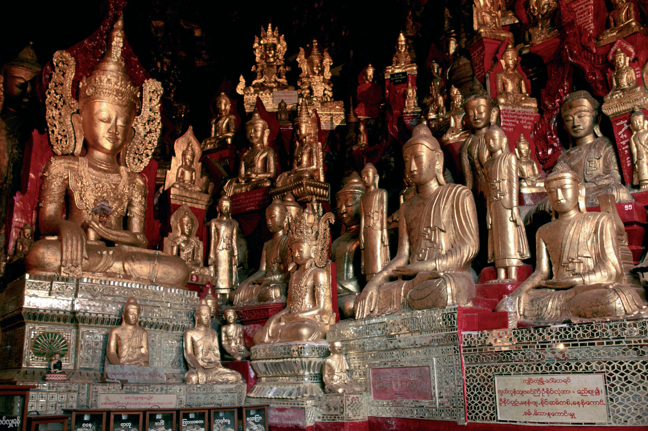 Bouddhas de la grotte de Pindaya.