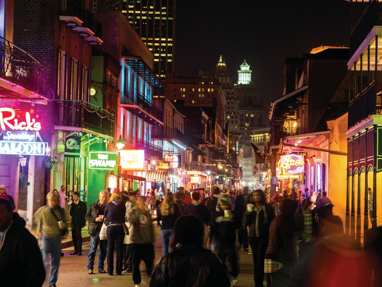 Bourbon Street Crowd, New Orleans.