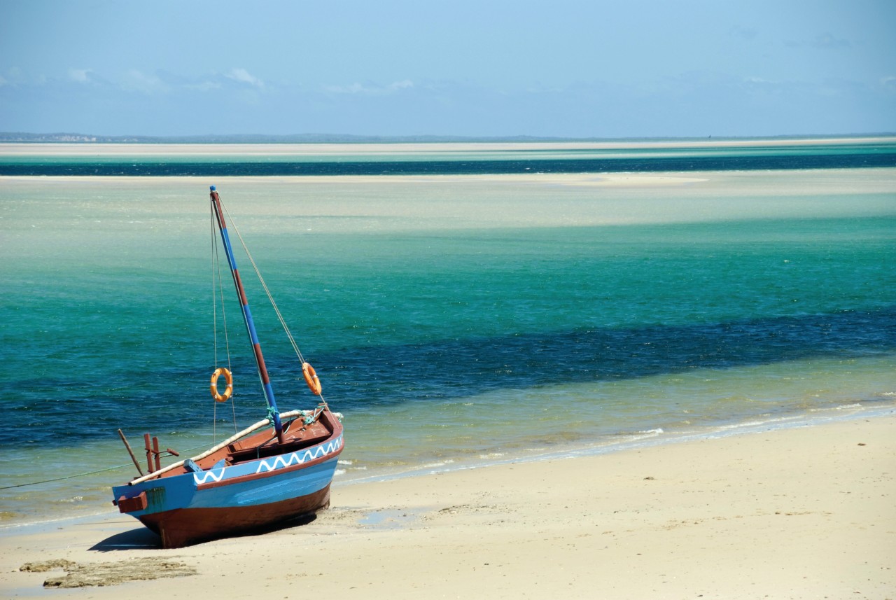 Dhow sur la plage de Bazaruto.