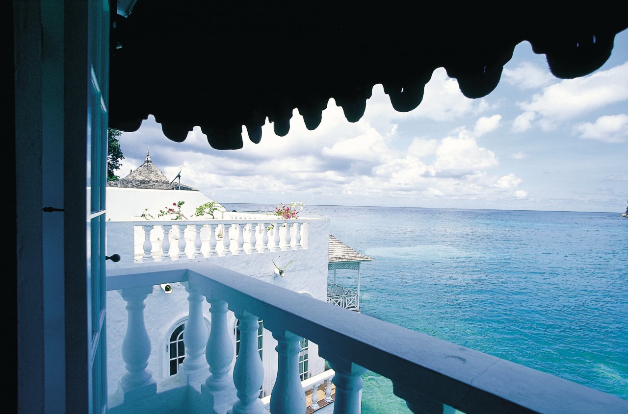 Vue sur Blue Lagoon depuis une villa.