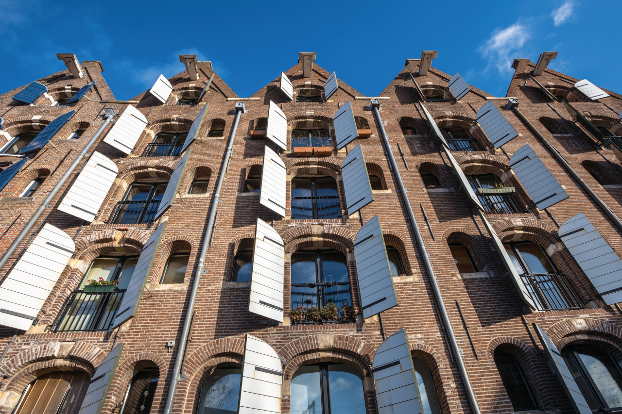 Façades typiques d'Amsterdam.