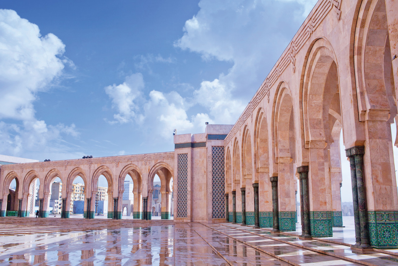 Parvis de la Mosquée Hassan II.