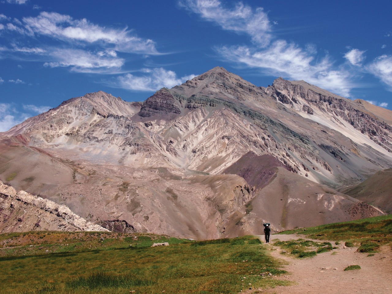 Départ de trek au parc provincial de l'Aconcagua.