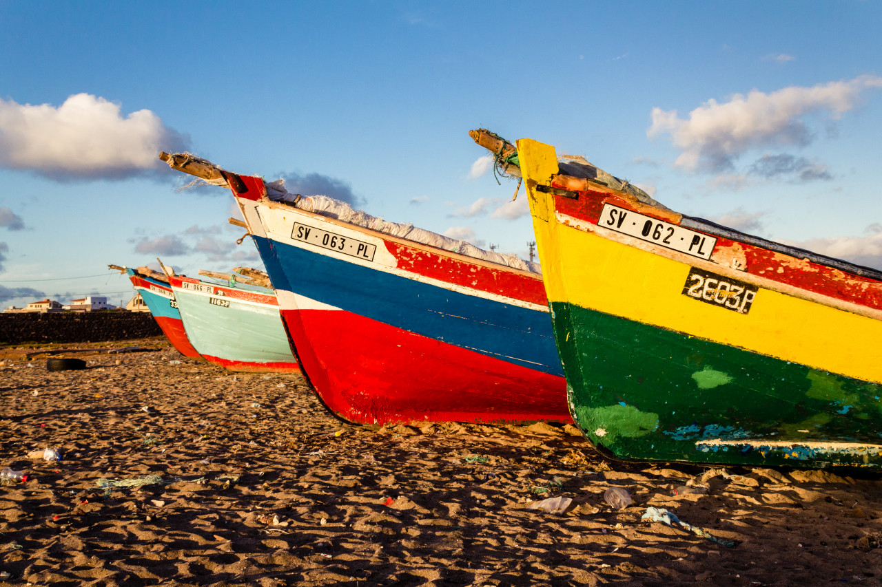 Bateaux traditionnels de pêche, baia das Gatas.