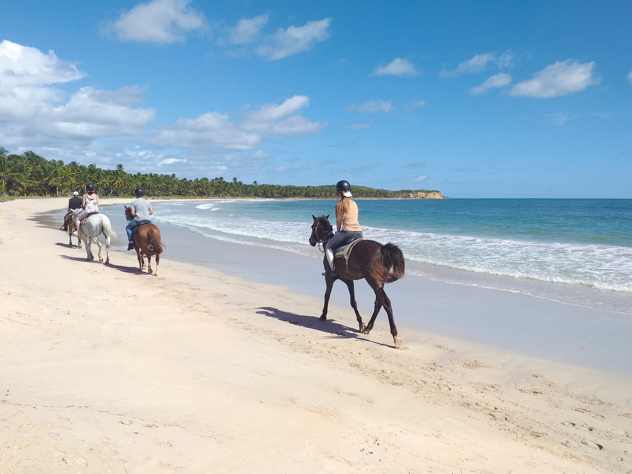 Balade à cheval sur la plage de Macabou.