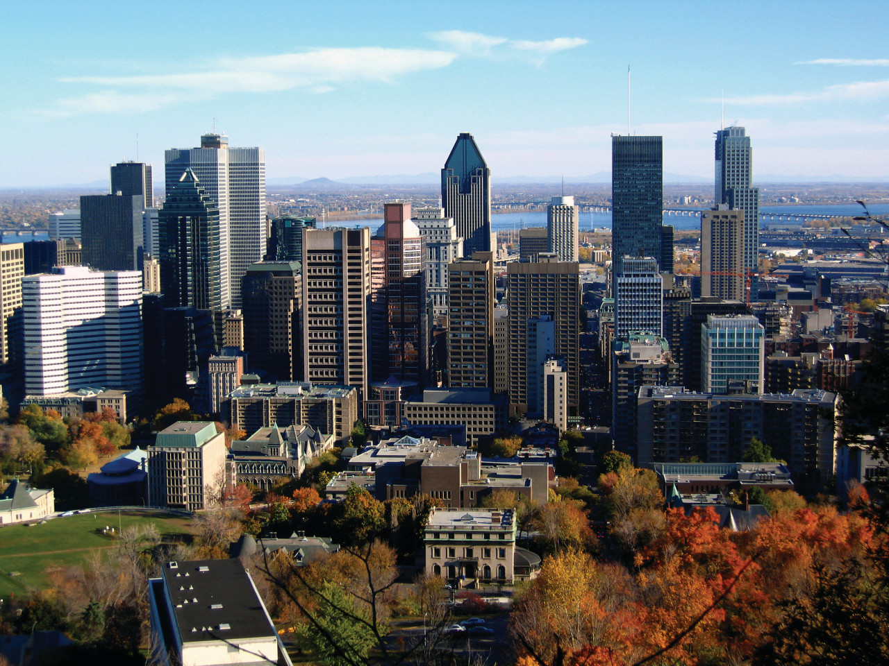 Vue du centre-ville de Montréal.