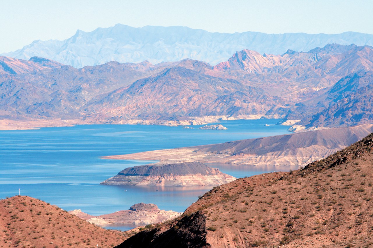 Le lac Mead fait 177 km de long et alimente Las Vegas en eau.