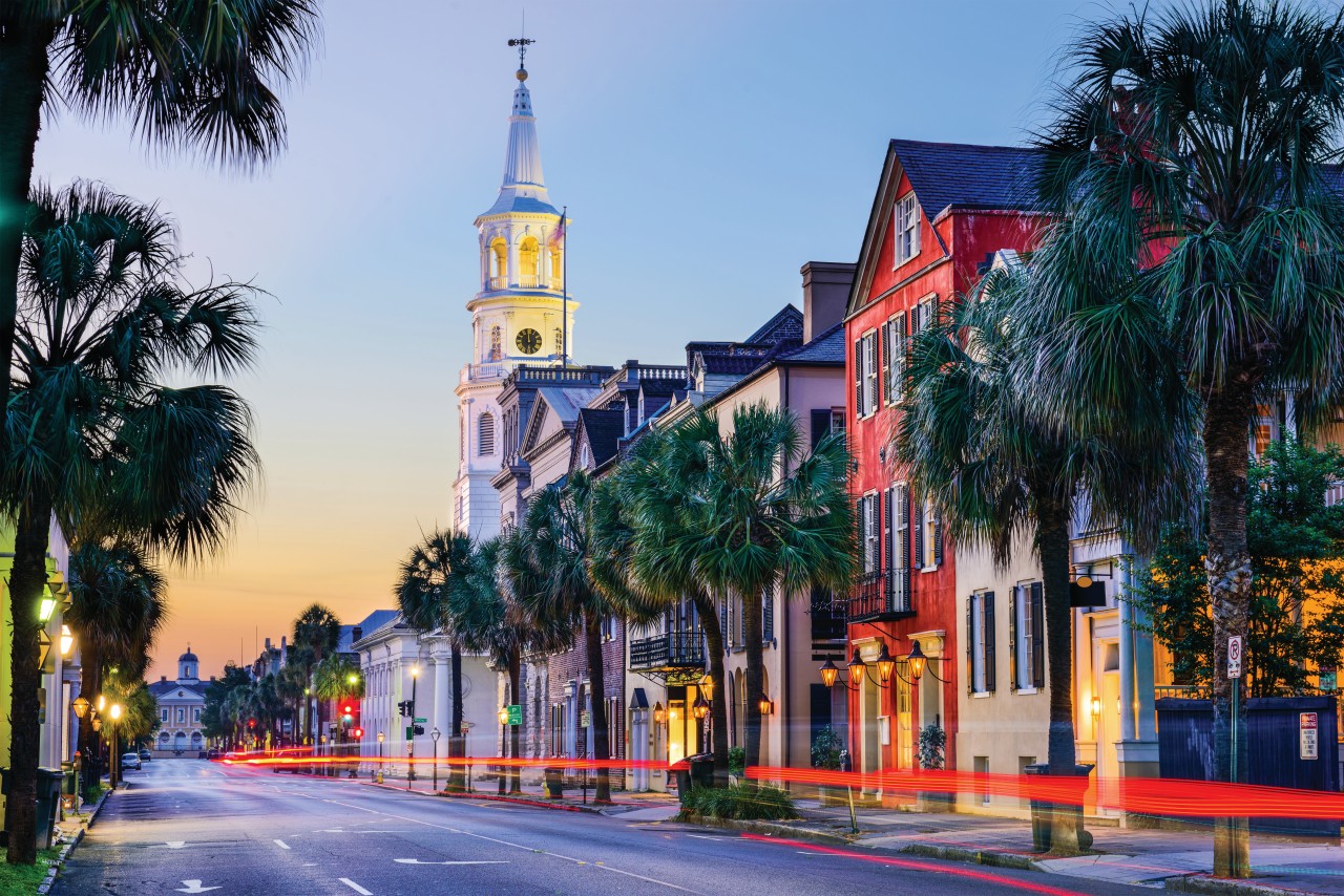 La ville animée de Charleston.